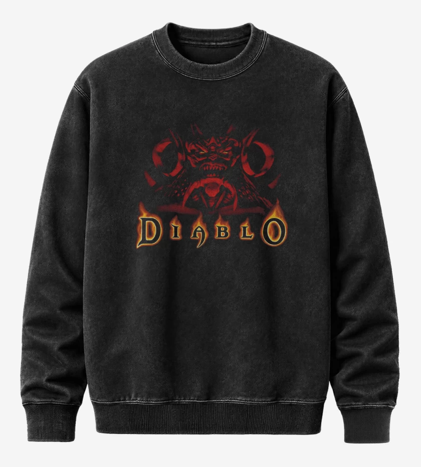 Poleron Polo Acid Wash Negro de Diablo