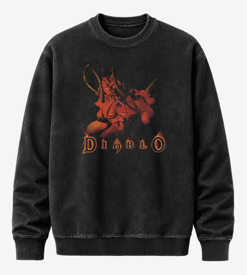 Poleron Polo Acid Wash Negro de Diablo I