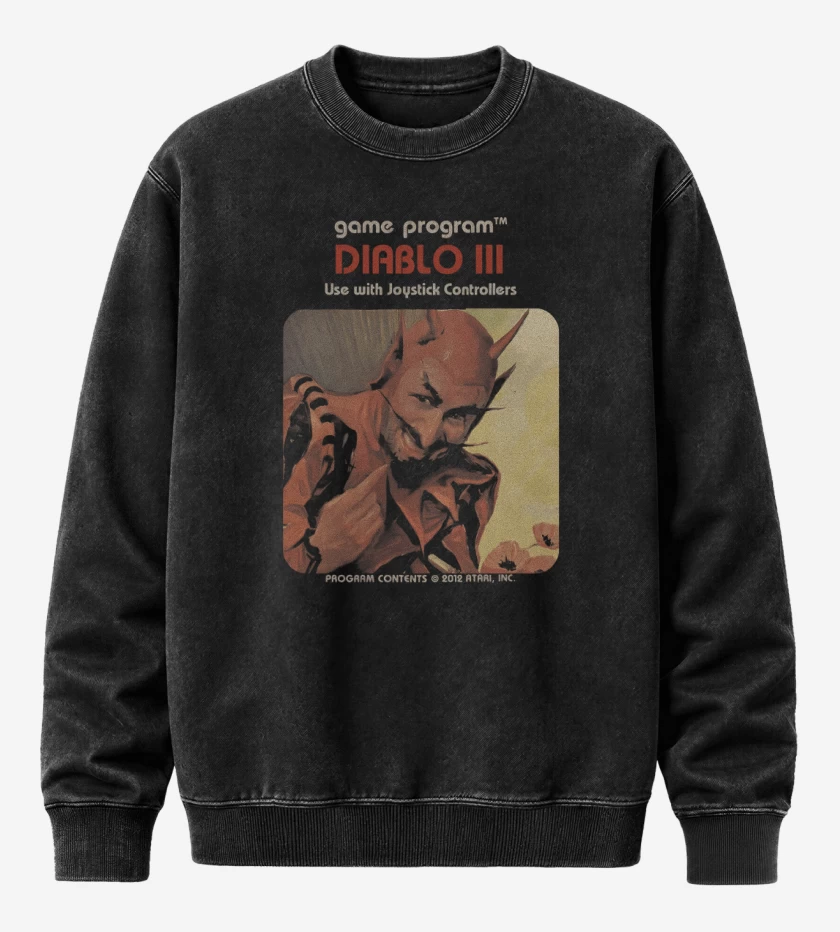 Poleron Polo Acid Wash Negro de Soy el Diablo