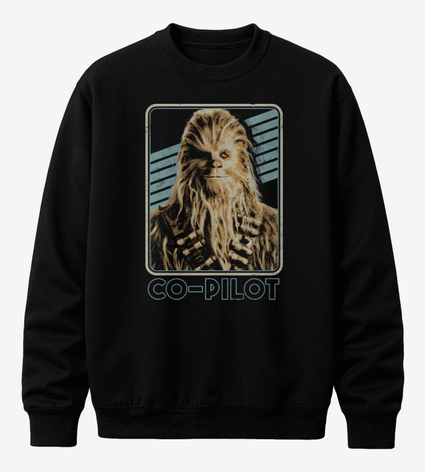 Poleron polo Negro de Chewbacca es mi Copiloto