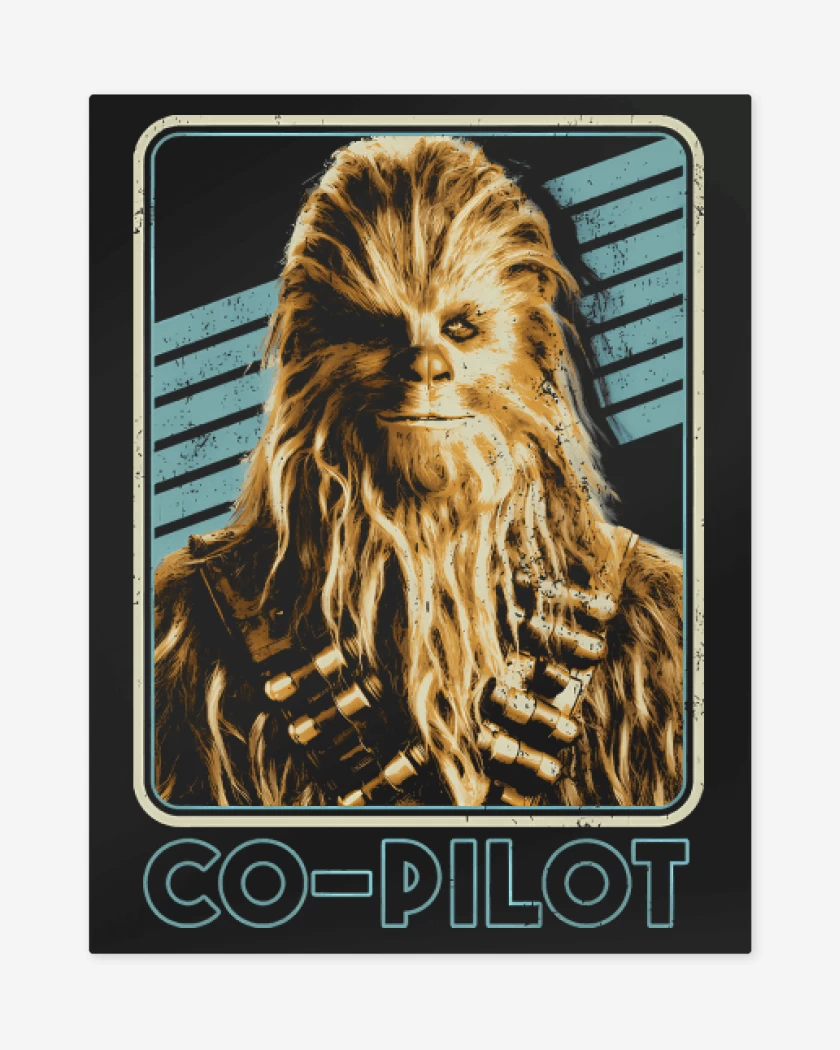 Print metalico Negro de Chewbacca es mi Copiloto