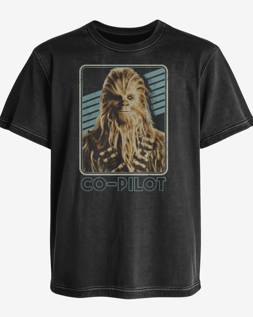 Polera desgastada Chewbacca es mi Copiloto