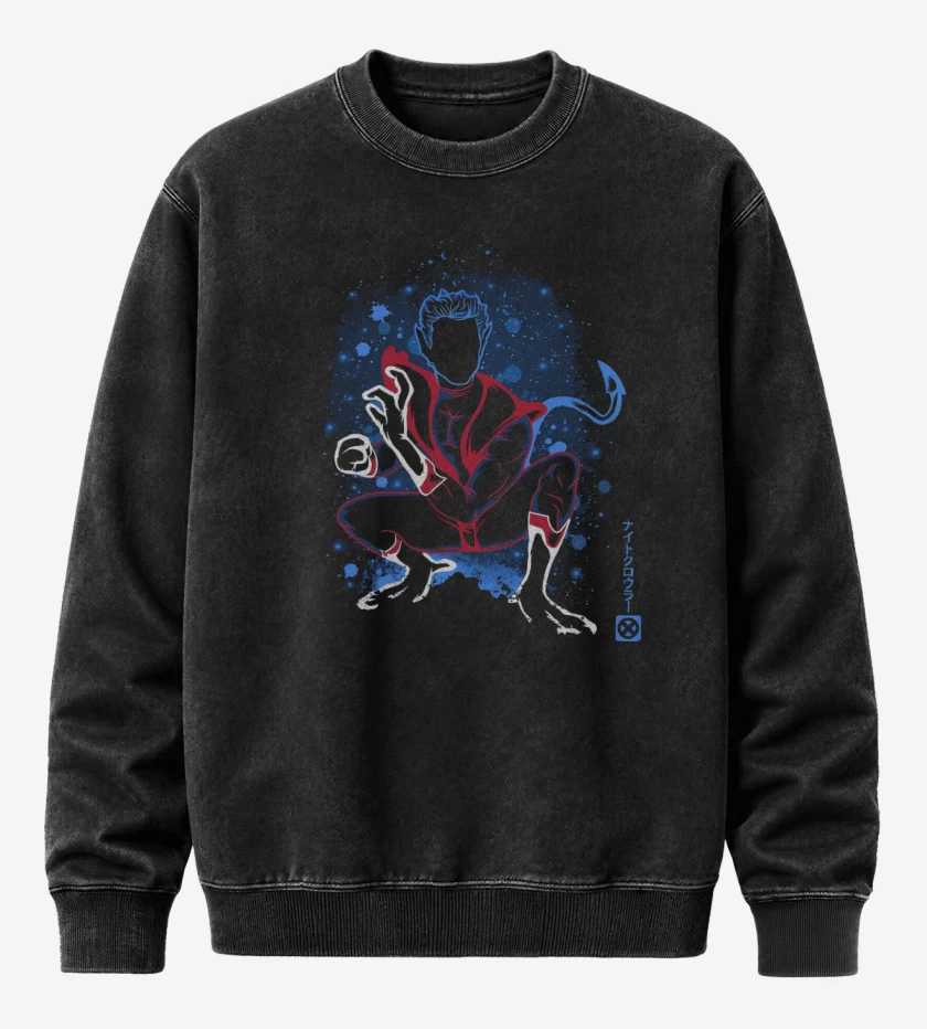 Poleron Polo Acid Wash Negro de Nightcrawler