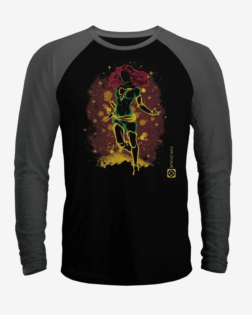 Polera Raglan Negro / Negro Heather de Fénix