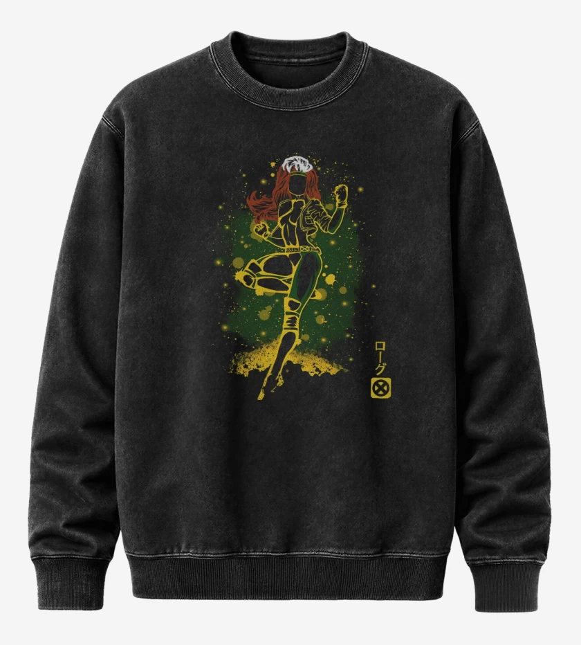 Poleron Polo Acid Wash Negro de Rogue