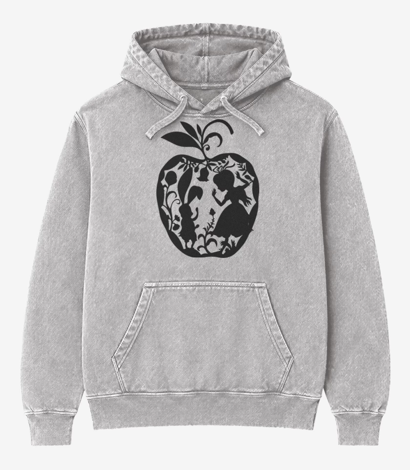 Poleron Canguro Acid Wash Gris Melange de Alice