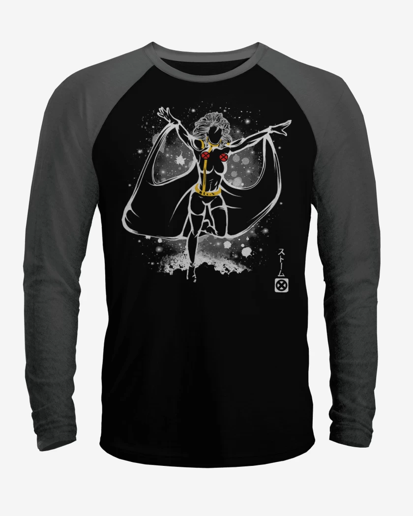 Polera Raglan Negro / Negro Heather de Tormenta