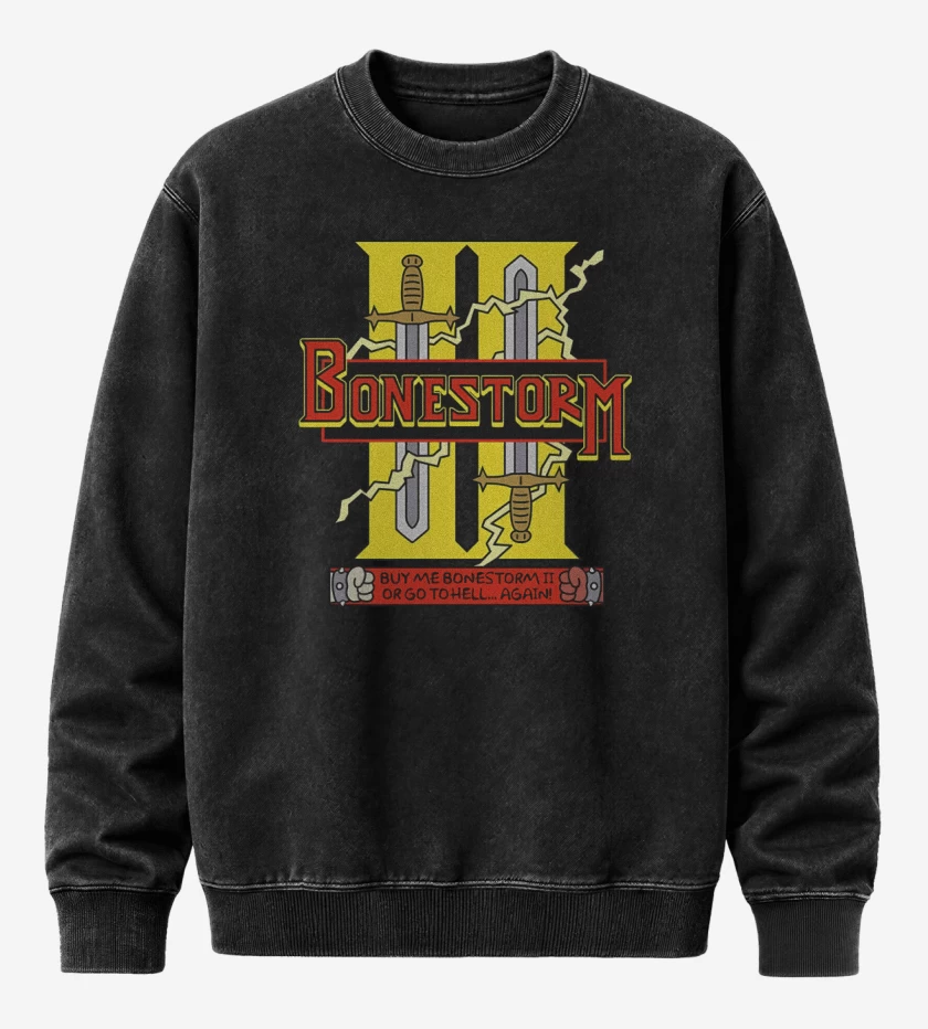 Poleron Polo Acid Wash Negro de Bonestorm II