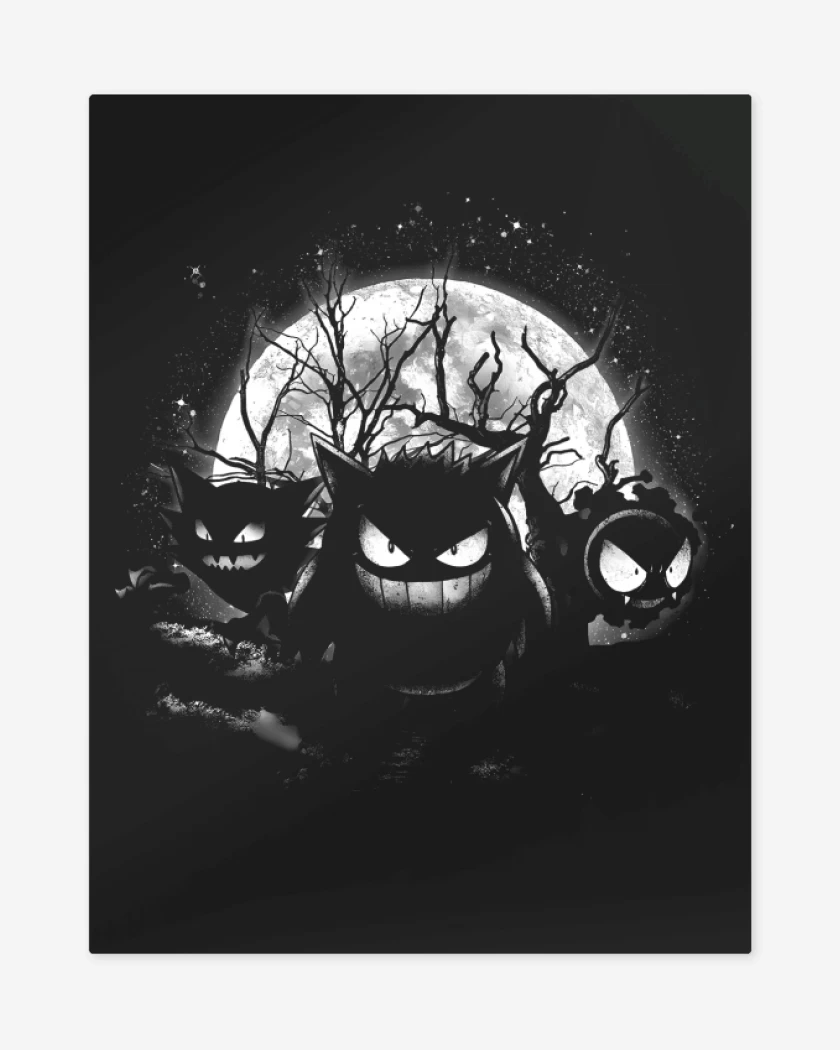 Print metalico Negro de Moonlight Ghost