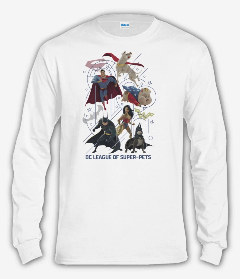 Polera manga larga Blanco de Liga de la Justicia de las Supermascotas