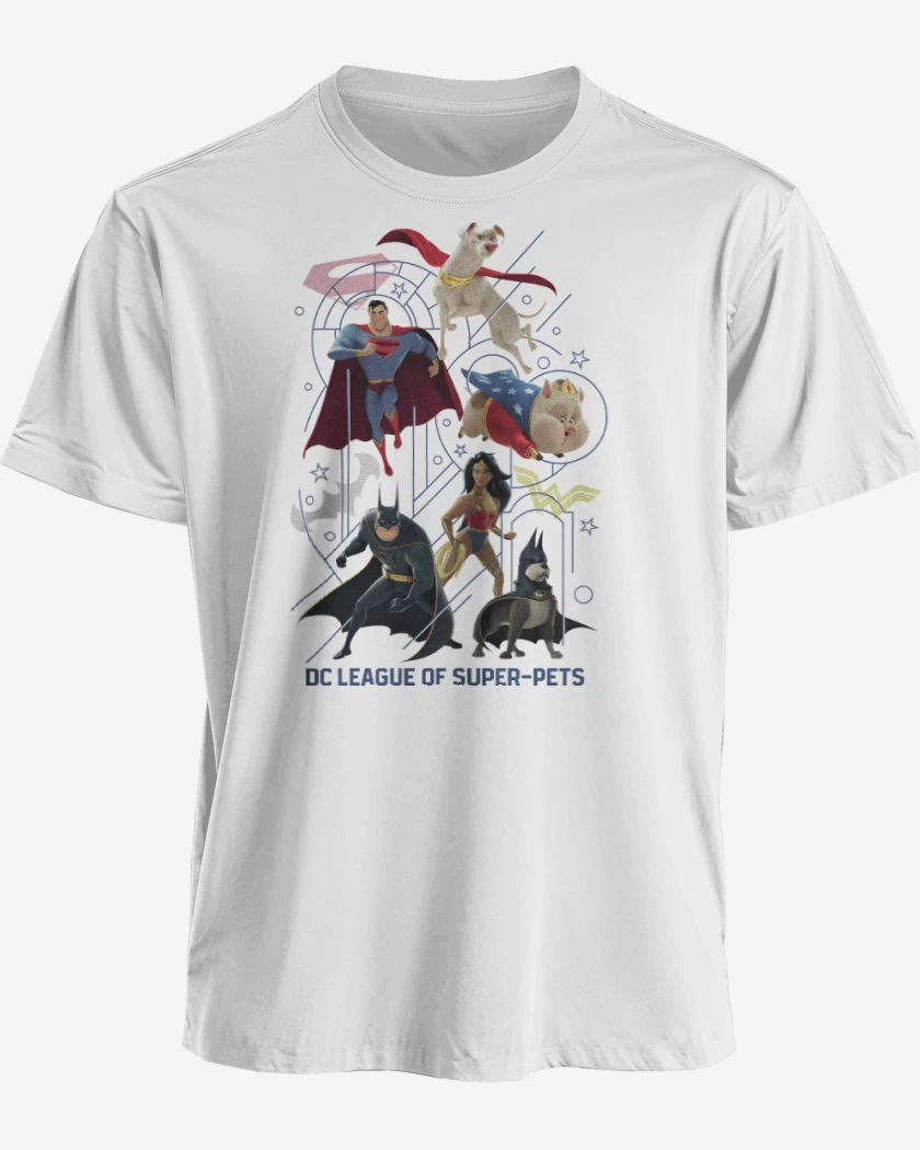 Polera premium Blanco de Liga de la Justicia de las Supermascotas