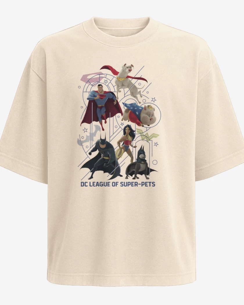 Polera Oversize Liga de la Justicia de las Supermascotas
