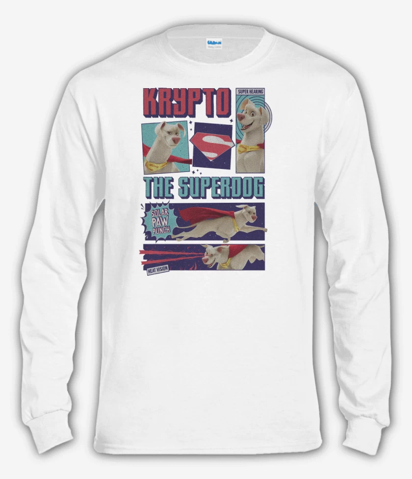 Polera manga larga Blanco de Krypto Superperro
