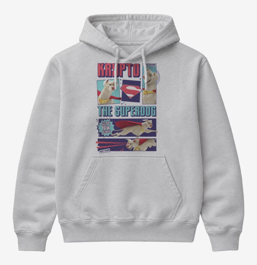 Poleron Canguro básico Gris Melange de Krypto Superperro