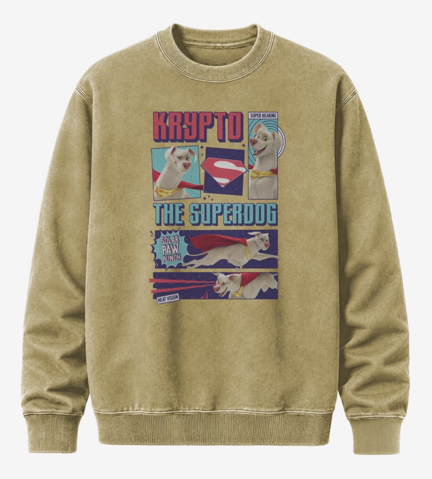 Poleron Polo Acid Wash Beige de Krypto Superperro