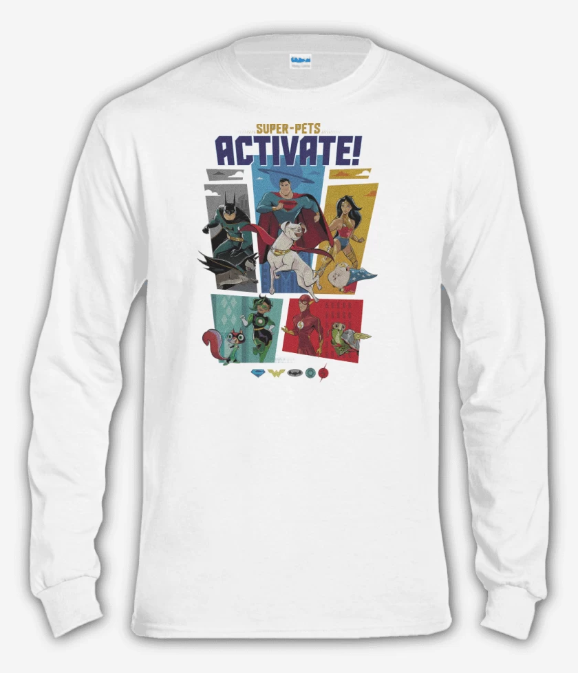 Polera manga larga Blanco de La Liga de la Justicia y sus Mascotas