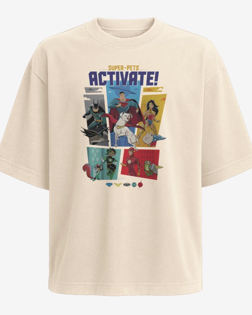 Polera Oversize La Liga de la Justicia y sus Mascotas