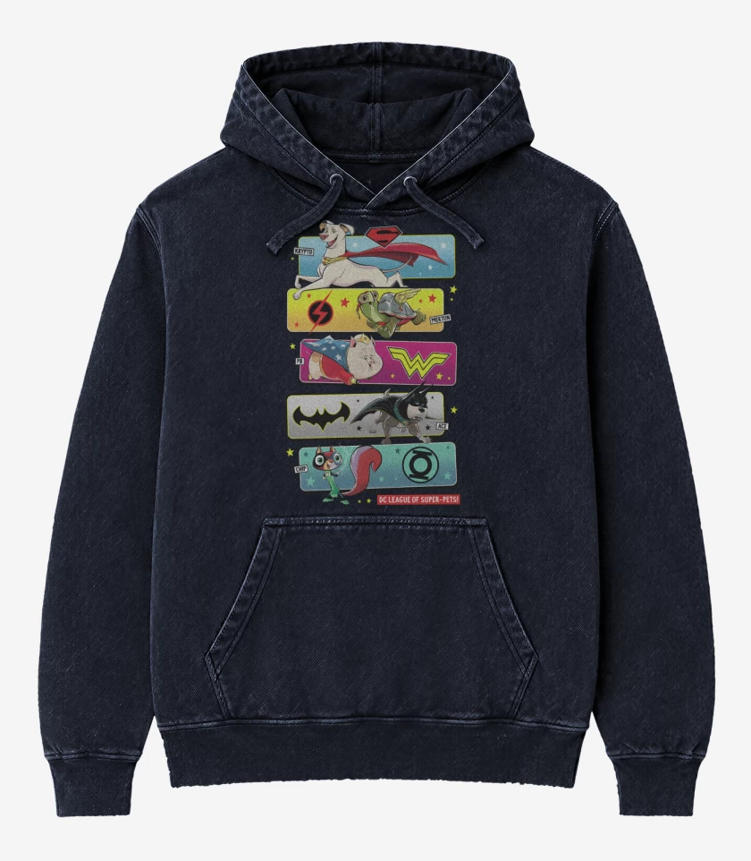 Poleron Canguro Acid Wash Azul Marino de Supermascotas