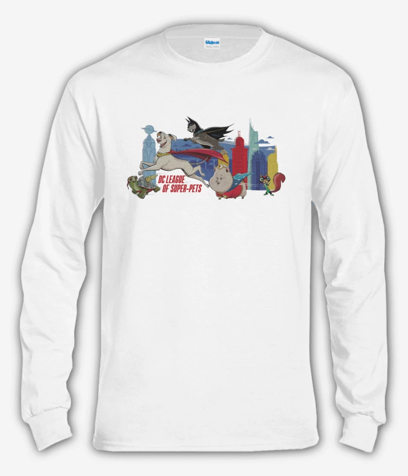 Polera manga larga Blanco de Krypto y las Supermascotas