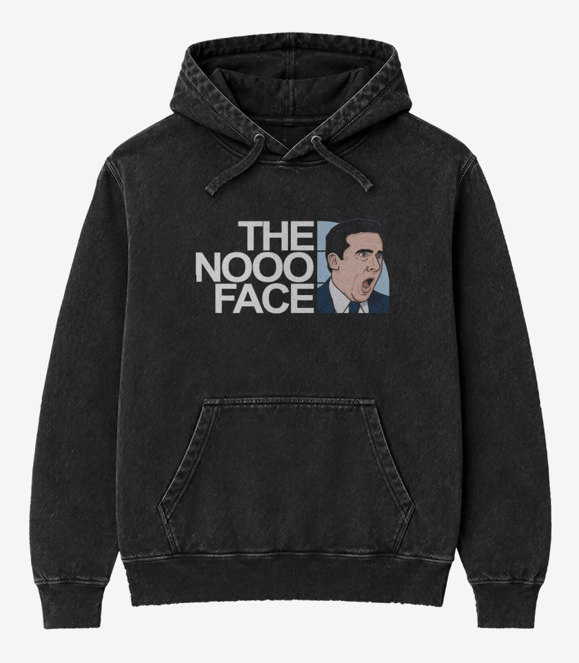 Poleron Canguro Acid Wash Negro de The Nooo Face