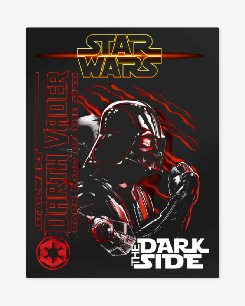 Print metalico Negro de El Lado Oscuro de la Fuerza