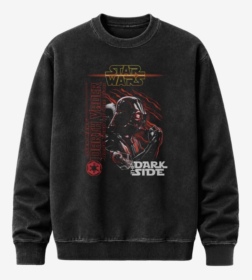 Poleron Polo Acid Wash Negro de El Lado Oscuro de la Fuerza