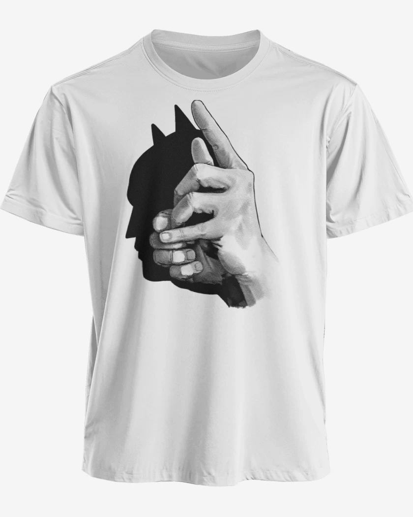 Polera premium Blanco de Silueta del Murciélago