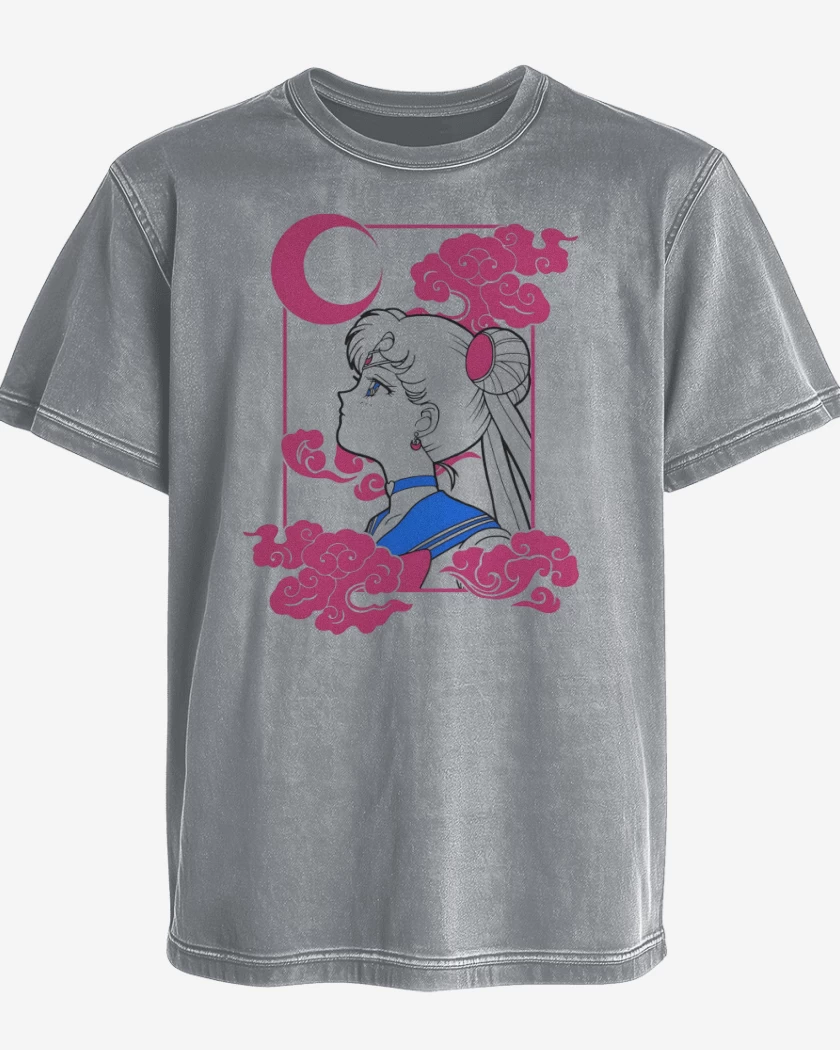 Polera desgastada Gris Melange de Sad Moon