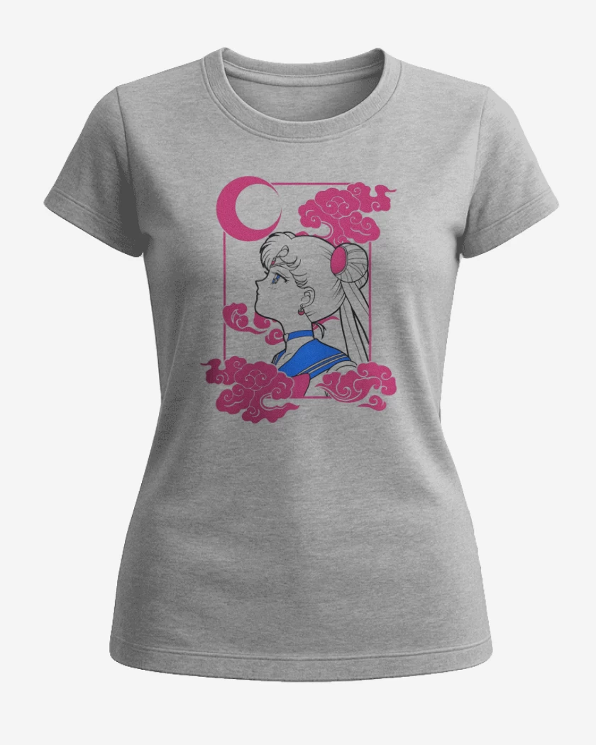 Polera de Mujer Gris Melange de Sad Moon