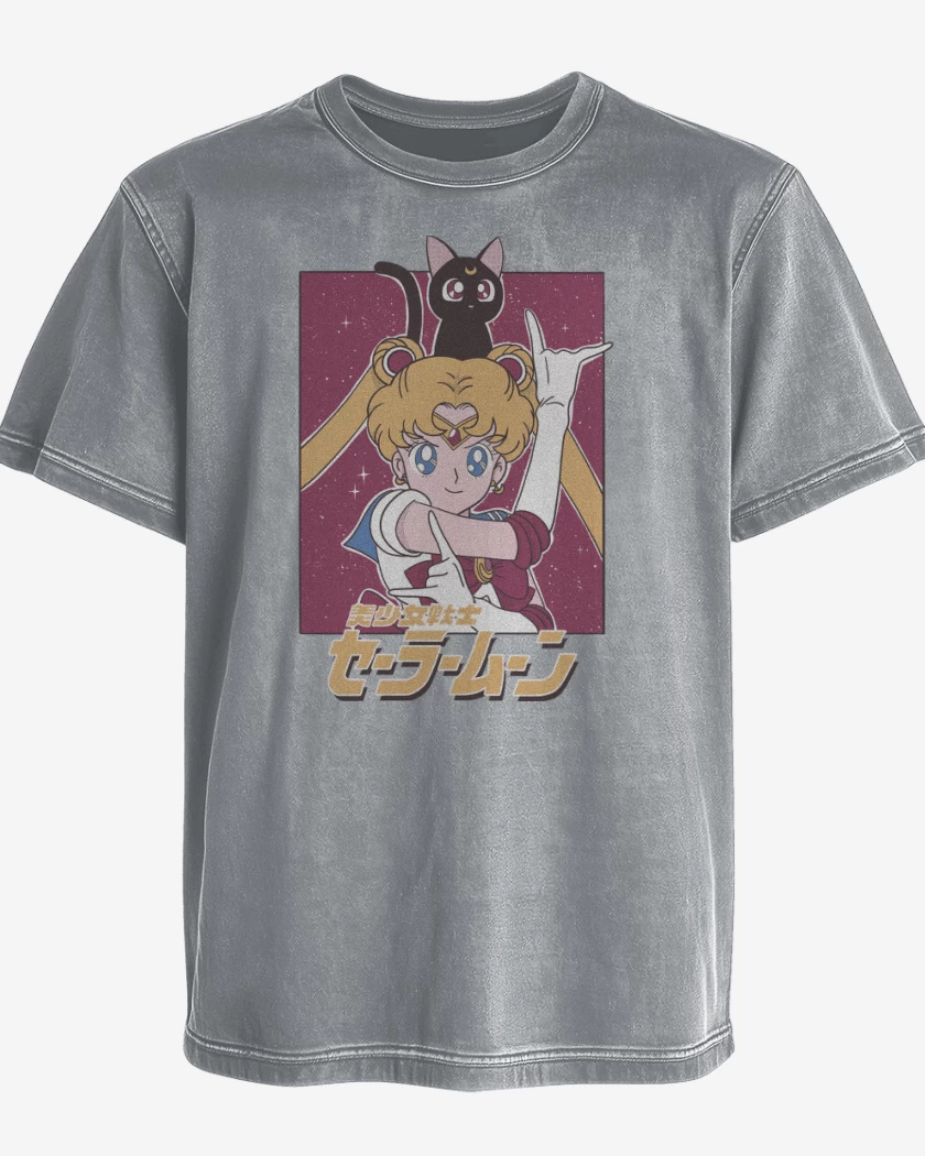 Polera desgastada Gris Melange de Serena