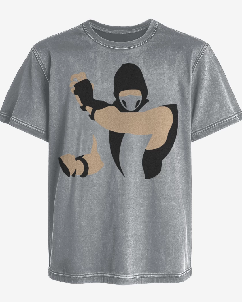 Polera desgastada Gris Melange de Mortal