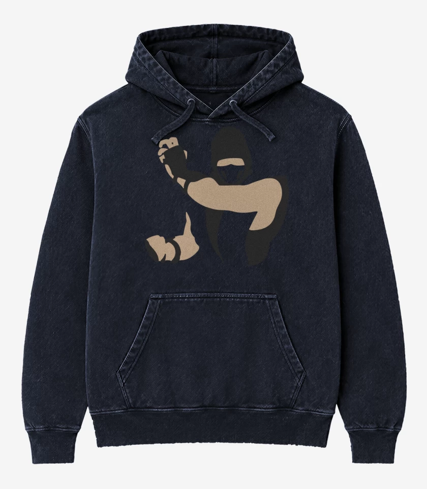 Poleron Canguro Acid Wash Azul Marino de Mortal