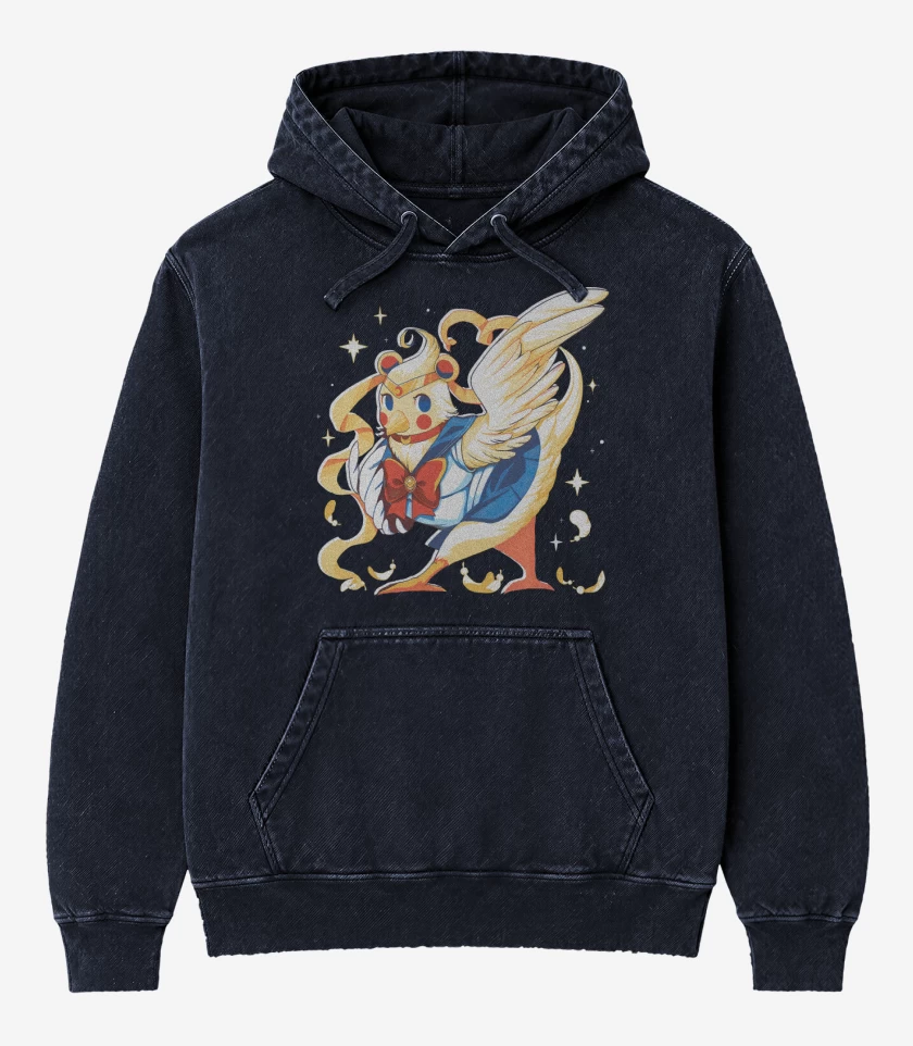 Poleron Canguro Acid Wash Azul Marino de Bird Moon
