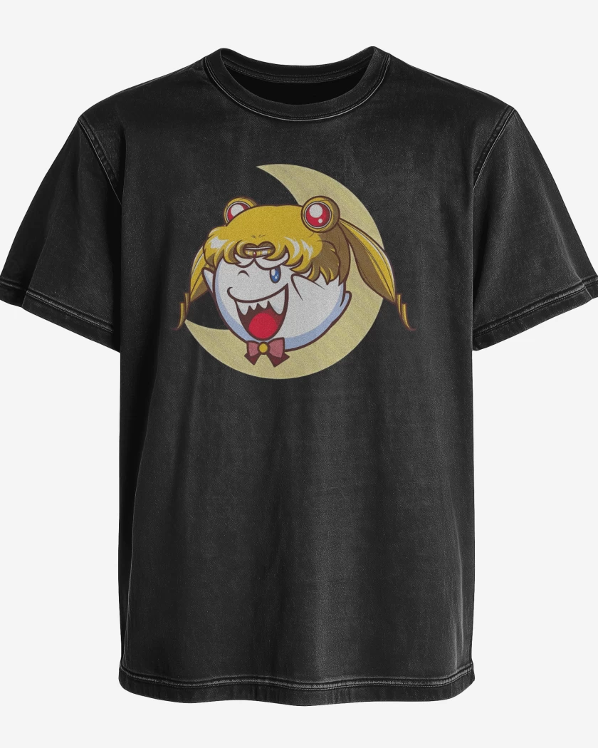Polera desgastada Negro de Sailor Boo