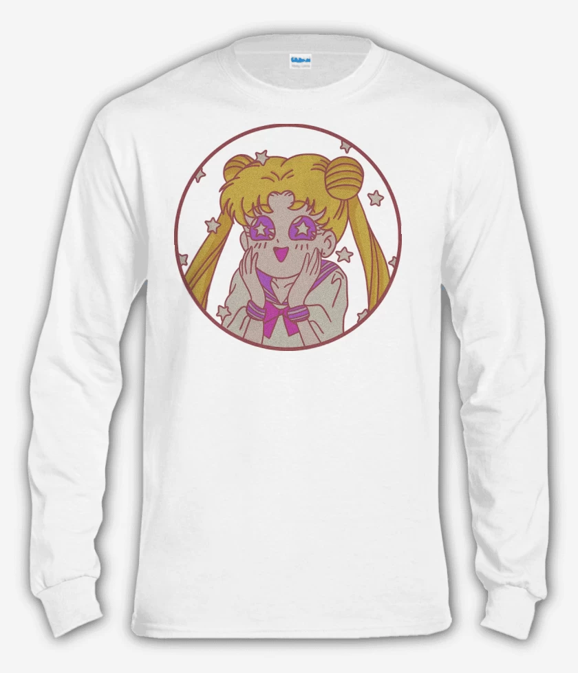 Polera manga larga Blanco de Kawaii Moon