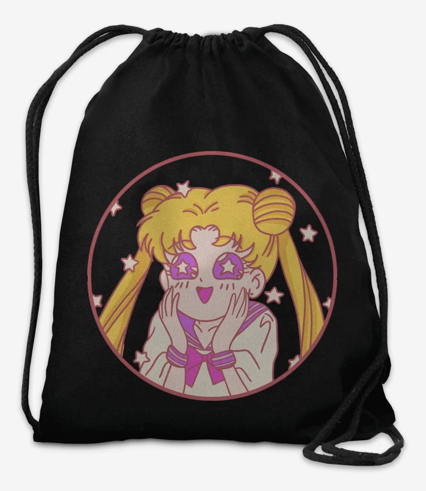 Mochila Negro de Kawaii Moon