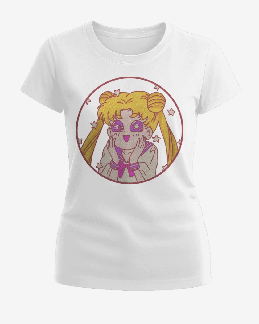 Polera de Mujer Blanco de Kawaii Moon