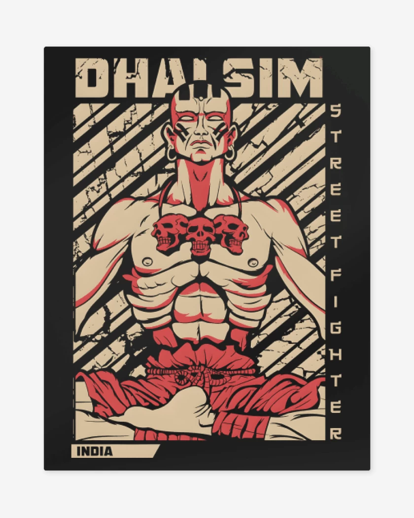 Print metalico Negro de Dhalsim