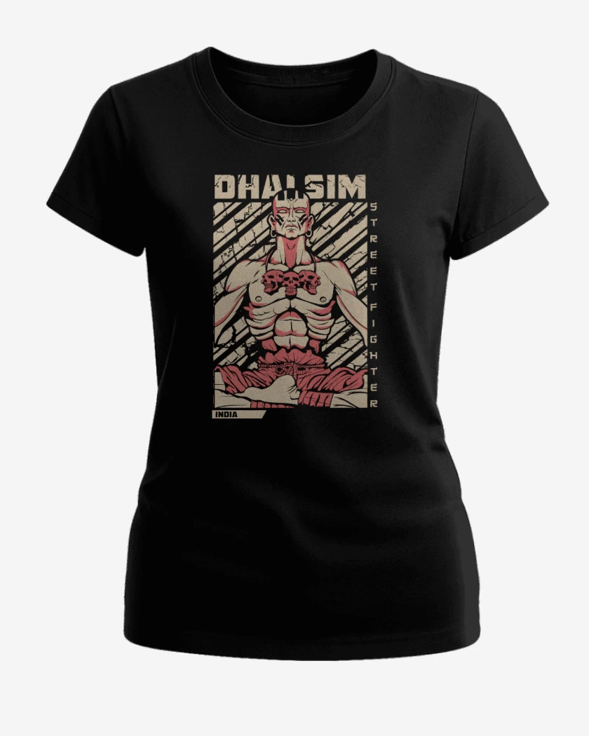 Polera de Mujer Negro de Dhalsim