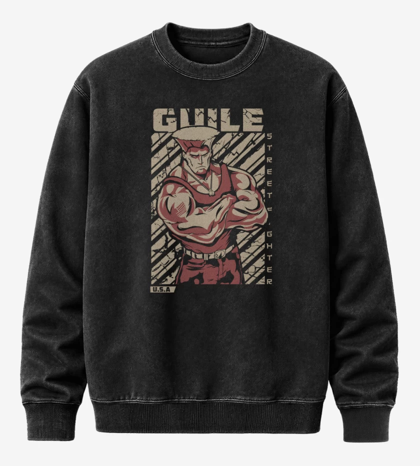 Poleron Polo Acid Wash Negro de Guile