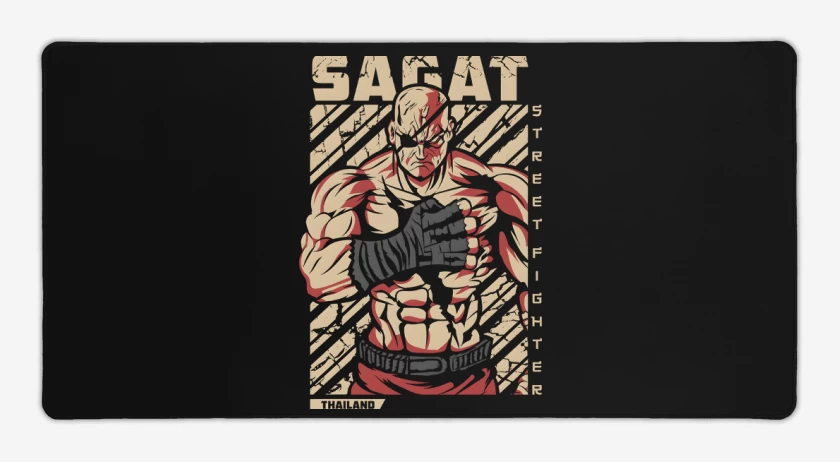Mouse pad Gamer Negro de Sagat