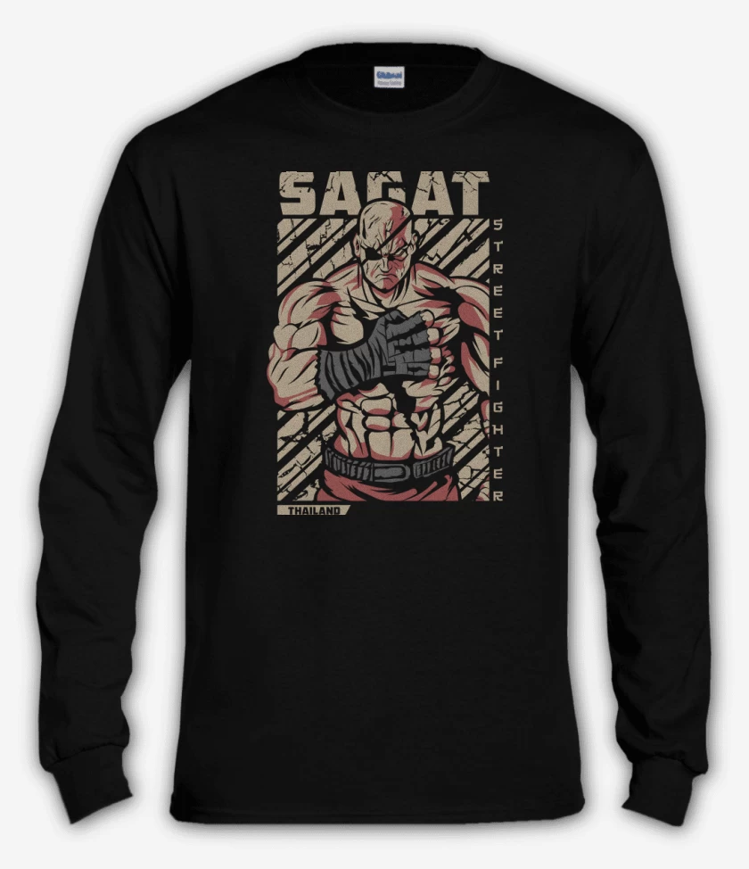 Polera manga larga Negro de Sagat