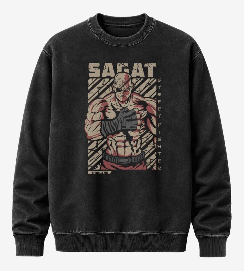 Poleron Polo Acid Wash Negro de Sagat
