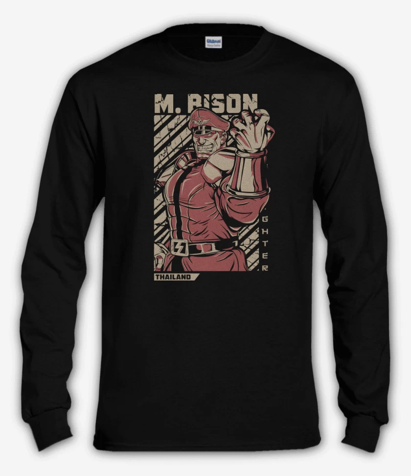Polera manga larga Negro de Thailand Bison