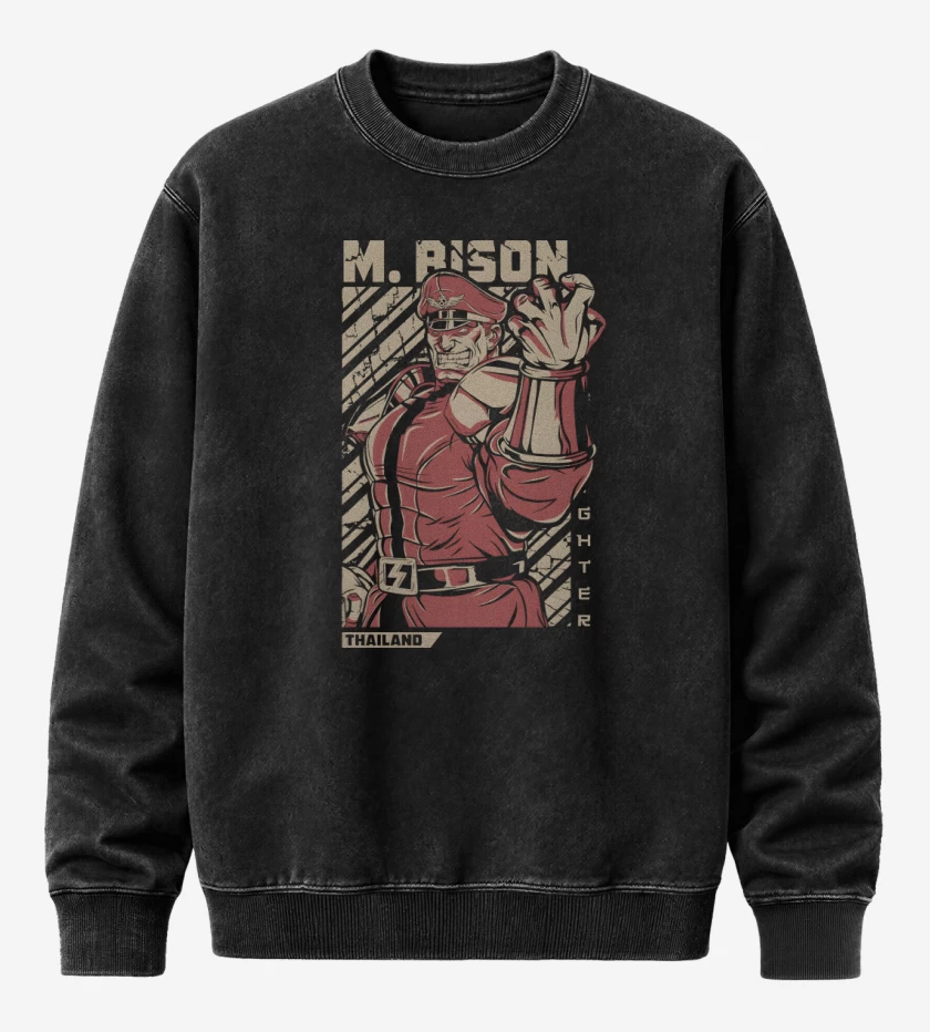 Poleron Polo Acid Wash Negro de Thailand Bison