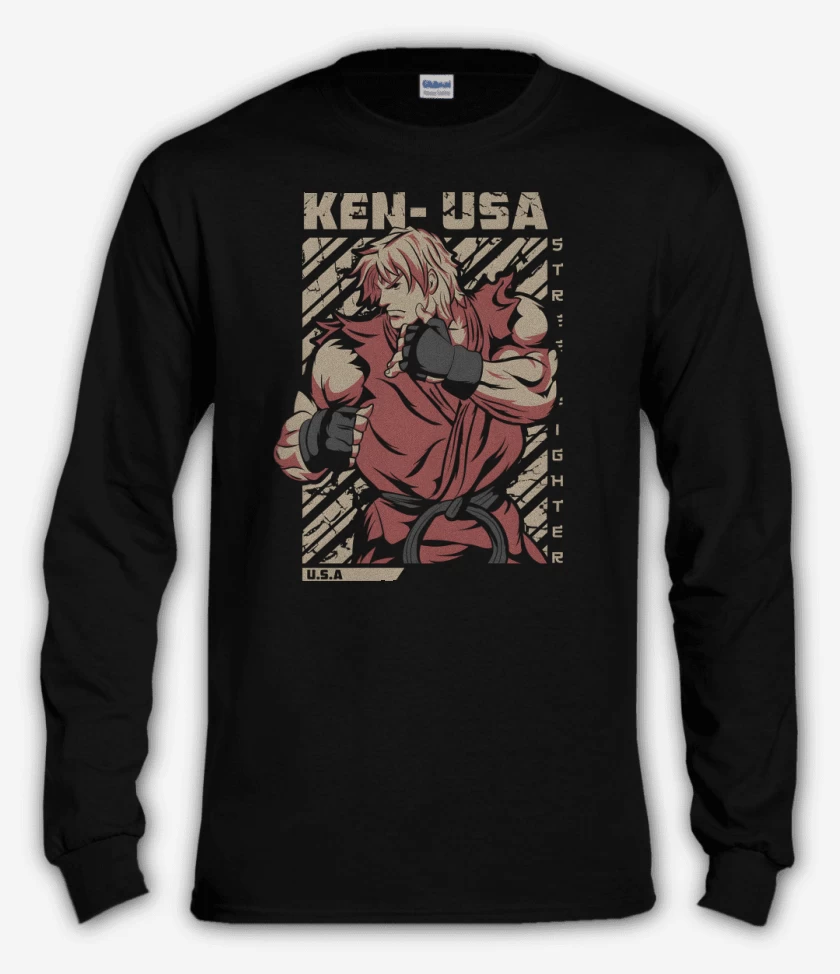 Polera manga larga Negro de Ken