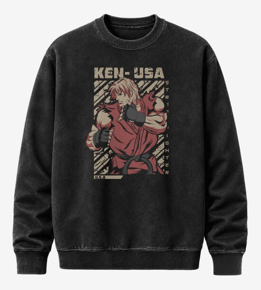 Poleron Polo Acid Wash Negro de Ken