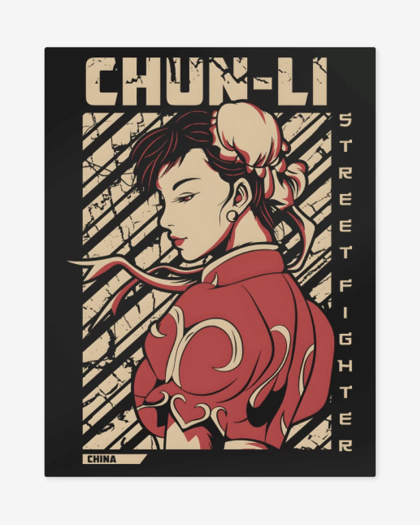 Print metalico Negro de Chun Li