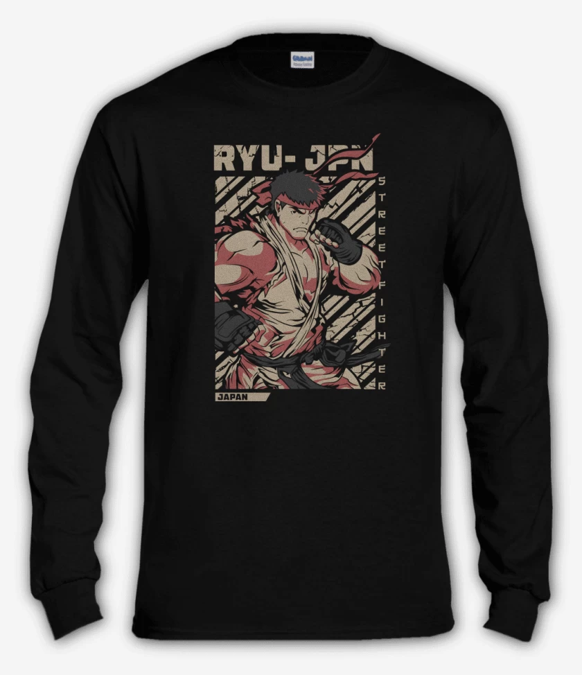 Polera manga larga Negro de Ryu