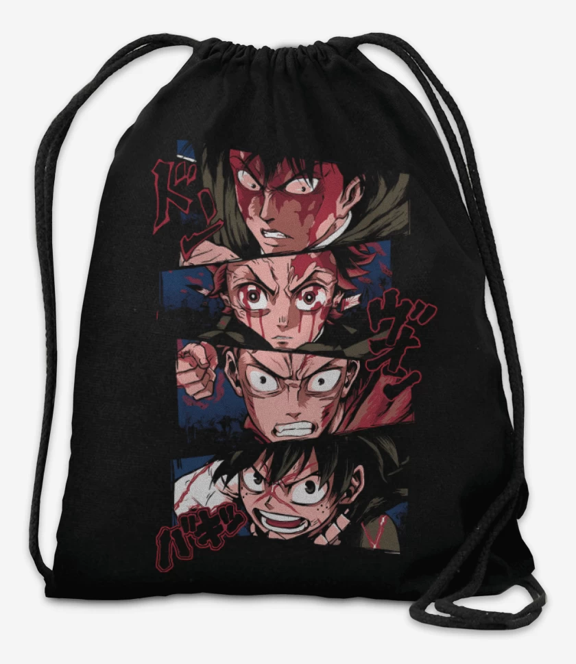 Mochila Negro de Furia del Anime